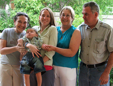 The Sullivan family with Cody